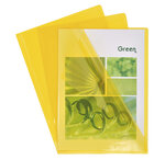 Sachet De 10 Pochettes Coin Pvc Lisse Haute Résistance 13/100e - A4 - Jaune - X 10 - Exacompta