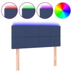 vidaXL Tête de lit à LED Bleu 80x5x78/88 cm Tissu