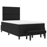 vidaXL Lit à Ressorts avec Matelas & Banc Noir 120x200 cm Tissu
