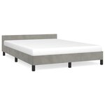vidaXL Cadre de lit avec tête de lit Gris clair 140x190 cm Velours