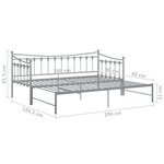 vidaXL Cadre de canapé-lit extensible Gris Métal 90x200 cm