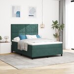 Box Spring vidaXL avec Matelas Vert Foncé 140x200 cm Velours