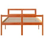 vidaXL Cadre de lit avec tête de lit cire marron 140x190cm bois de pin