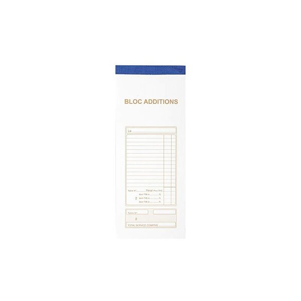 Blocs additions 9,6x23cm 50 feuillets dupli autocopiants