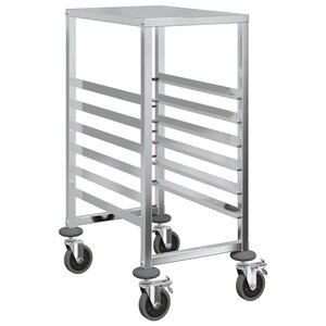 vidaXL Chariot à plateaux 6 bacs GN 39x55x87 cm acier inoxydable