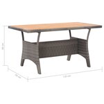 vidaXL Table de jardin Gris 120x70x66 cm Bois d'acacia massif