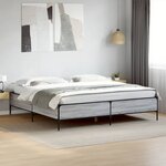 vidaXL Cadre de lit sonoma gris 180x200 cm bois d'ingénierie et métal