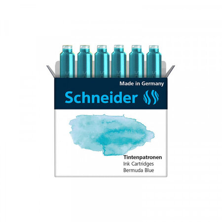 Lot de 6 cartouches d'encre pastel - Bleu Bermudes - Scheinder