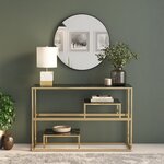 vidaXL Table console doré acier inoxydable et verre trempé