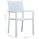 vidaXL Chaises de jardin 4 Pièces Blanc Plastique Aspect de rotin