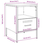 vidaXL Tables de chevet 2 Pièces rose 36x39x50 5 cm acier laminé à froid