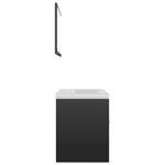 vidaXL Ensemble de meubles de salle de bain Noir brillant Aggloméré