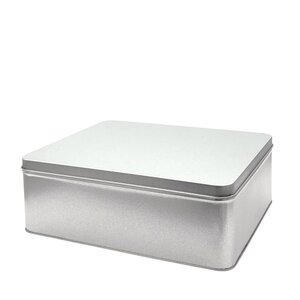 Boîte rectangulaire en fer blanc GM vernis alimentaire 21 x 17 x 7.5 cm