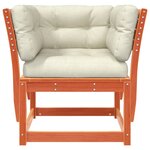 vidaXL Canapé de jardin accoudoirs et coussins cire marron massif pin