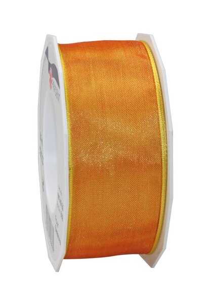 Organza four seasons 25-m-rouleau 40 mm  orange laitonné