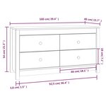 vidaXL Armoire latérale Noir 100x40x54 cm Bois de pin massif