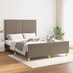 vidaXL Cadre de lit avec tête de lit Taupe 140x190 cm Tissu