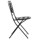 vidaXL Chaises de bistro pliables lot de 2 noir et blanc céramique