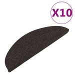 vidaXL Tapis d'escalier auto-adhésifs 10 Pièces noir 65x22 5x3 5 cm