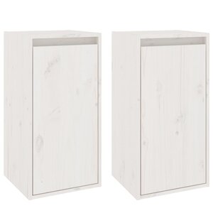 vidaXL Armoires murales 2 Pièces Blanc 30x30x60 cm Bois de pin massif