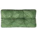 vidaXL Coussin de palette motif de feuilles 70x40x12 cm tissu