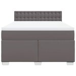 vidaXL Sommier à lattes de lit avec matelas Gris 160x200 cm Similicuir