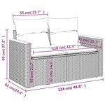 vidaXL Salon de jardin avec coussins 5 Pièces beige résine tressée