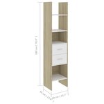 vidaXL Bibliothèque Blanc et chêne Sonoma 40x35x180 cm Aggloméré