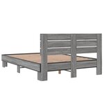 vidaXL Cadre de lit sonoma gris 120x190 cm bois d'ingénierie et métal
