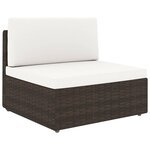 vidaXL Salon de jardin 14 Pièces avec coussins Marron Résine tressée