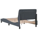 vidaXL Cadre de lit avec lumières LED gris foncé 100x200 cm velours