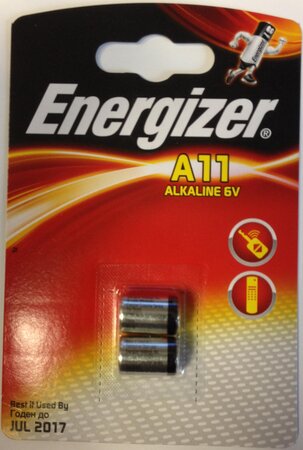 Blister de 2 piles Alcaline A11 / E11A / L1016 6V ENERGIZER