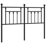 vidaXL Tête de lit métal noir 135 cm
