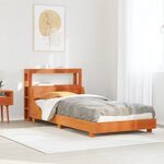 vidaXL Cadre de lit sans matelas cire marron 75x190 cm bois pin massif