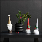 Lutin de Noël en feutrine gris 16 5 cm