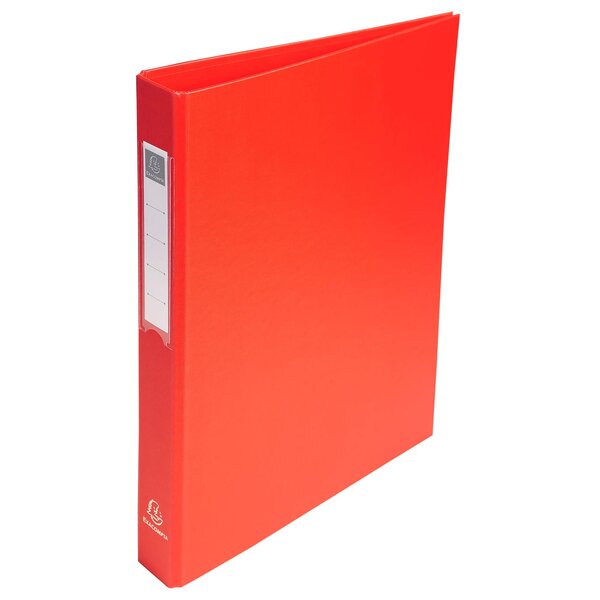 Classeur Rembordé Polypropylène 4 Anneaux Ronds De 25mm Sur 3eme De Couverture - Rouge - X 10 - Exacompta