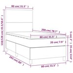 vidaXL Sommier à lattes de lit avec matelas Gris clair 80x200 cm Tissu