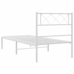 vidaXL Cadre de lit métal sans matelas avec tête de lit blanc 75x190cm