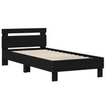 vidaXL Cadre de lit avec tête de lit et lumières LED noir 90x190 cm