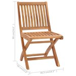 vidaXL Chaises pliables de jardin avec coussins lot de 6 Bois de teck