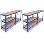 vidaXL Étagère de rangement 2 Pièces Bleu