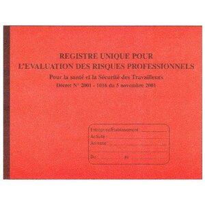 Registre d'évaluation des risques Professionnels 24 x 32 cm 80 pages ELVE