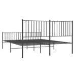 vidaXL Cadre de lit métal sans matelas avec pied de lit noir 160x200cm