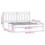 vidaXL Cadre de lit Noir Bois de pin massif 140x190 cm