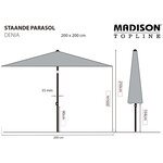 Madison Parasol Denia 200x200 cm gris