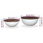 vidaXL Ensemble de table basse 2Pièces Bois récupération massif forme bol
