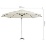 vidaXL Parasol en porte-à-faux avec poteau en aluminium 300 cm Sable