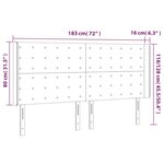 vidaXL Tête de lit à LED Gris 183x16x118/128 cm Similicuir