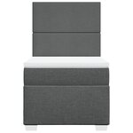 vidaXL Sommier à lattes de lit avec matelas Gris foncé 80x200 cm Tissu