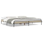 vidaXL Cadre de lit chêne sonoma 200x200 cm bois d'ingénierie et métal